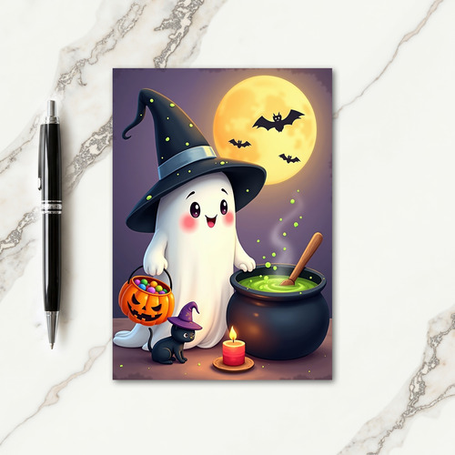 Friendly Ghosts Halloween Brew Card thumbnail