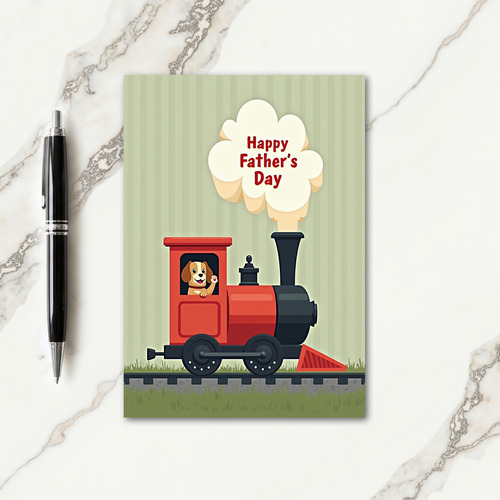 Friendly Train Fathers Day Image Card