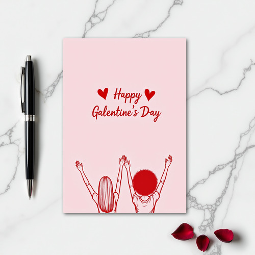 Friends Galentines Day Smooth Heart Card