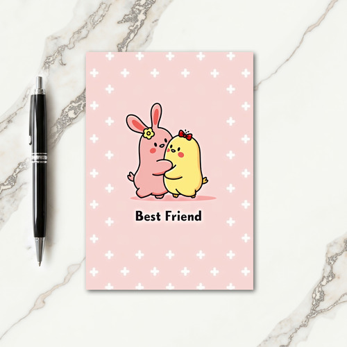 Friends Heart Pattern Greeting Card