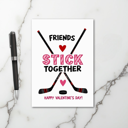 Friends Stick Together Valentines Card