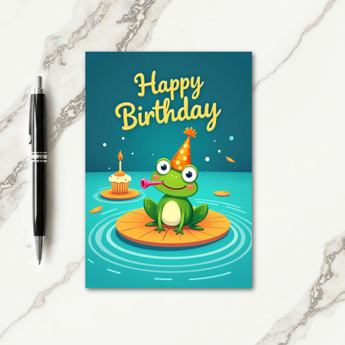 Froggy Birthday Party Card