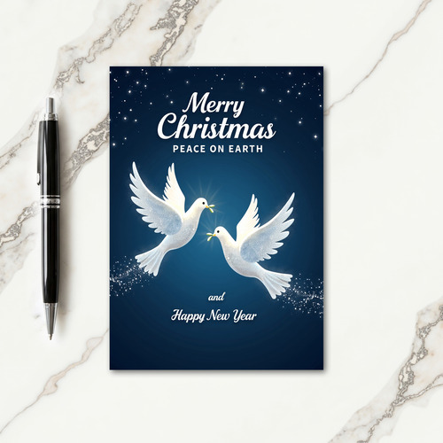 Frosted Birds Christmas Card