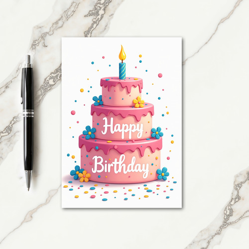 Frosted Birthday Cake Card