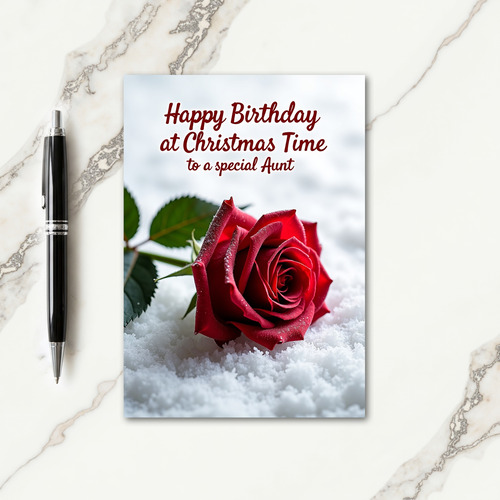 Frosted Crimson Christmas Card