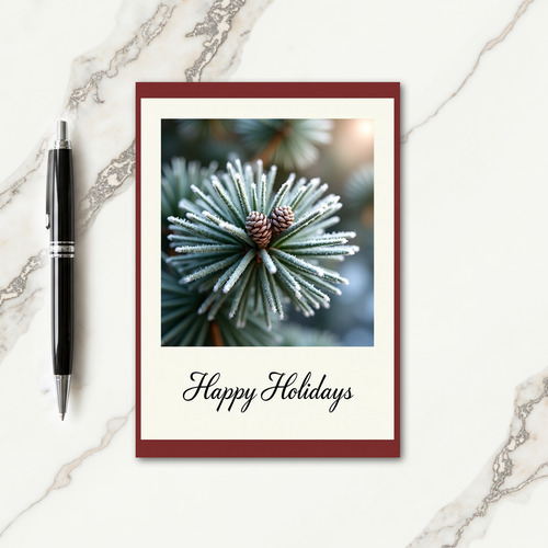 Frosted Evergreen Christmas Card
