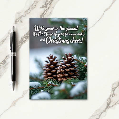Frosted Pinecone Christmas Card