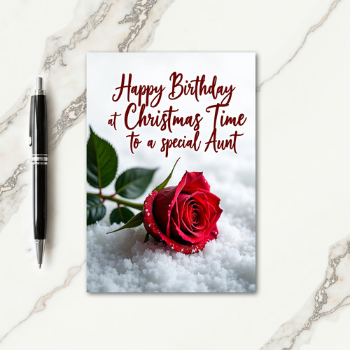 Frosty Rose Christmas Card