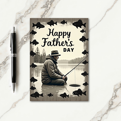 Frozen Lake Fathers Day Card