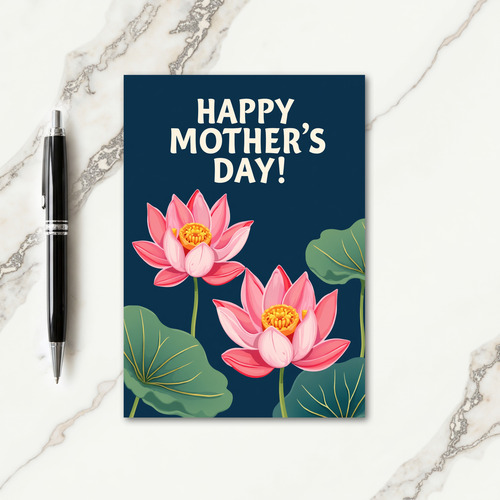 Fuchsia And Gold Mothers Day Card