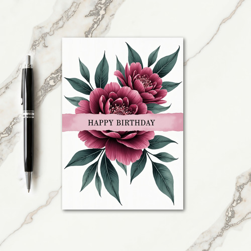 Fuchsia Art Birthday Card
