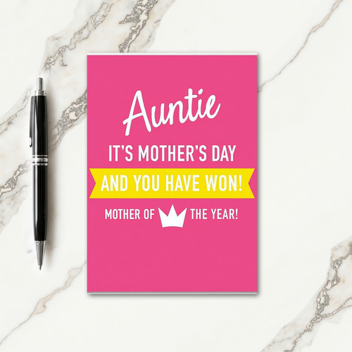 Fuchsia Auntie Mothers Day Card