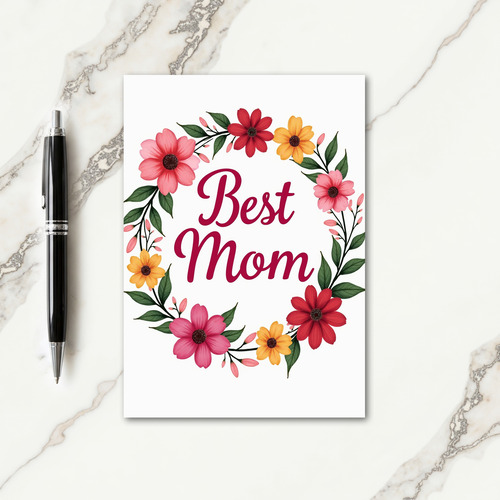 Fuchsia Best Mom Floral Card