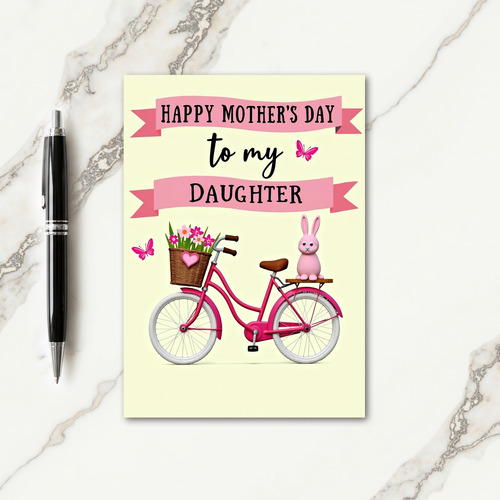 Fuchsia Bike Happy Mothers Day Card