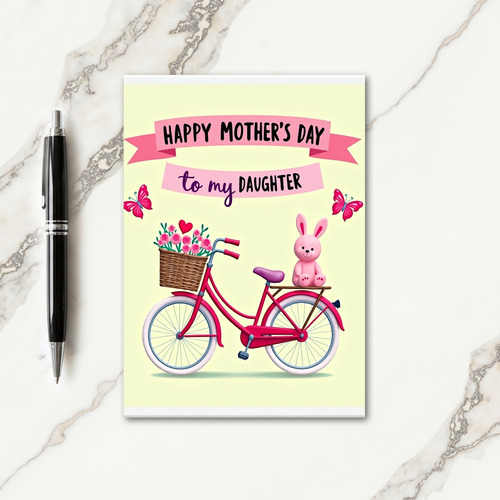 Fuchsia Bike Mothers Day Card