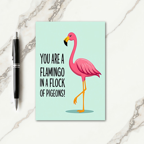 Fuchsia Bird Birthday Card