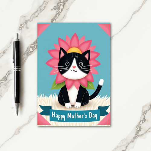 Fuchsia Bloom Kitten Card