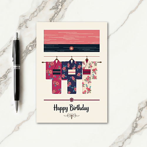 Fuchsia Blossom Birthday Card