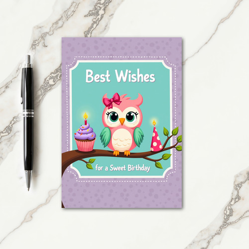 Fuchsia Bow Birthday Card