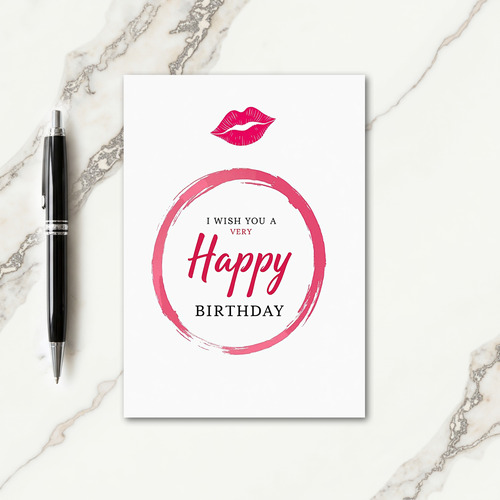 Fuchsia Brushstroke Birthday Card