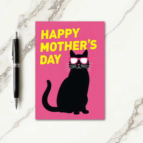 Fuchsia Cat Mothers Day Card