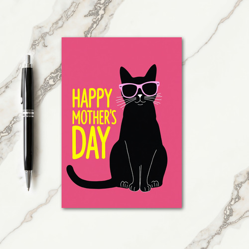 Fuchsia Cat Sunglasses Pattern Card