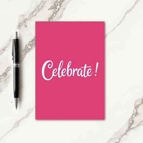 Fuchsia Celebrate Script Card