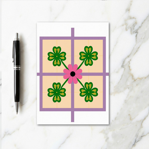 Fuchsia Clover Fortune Card