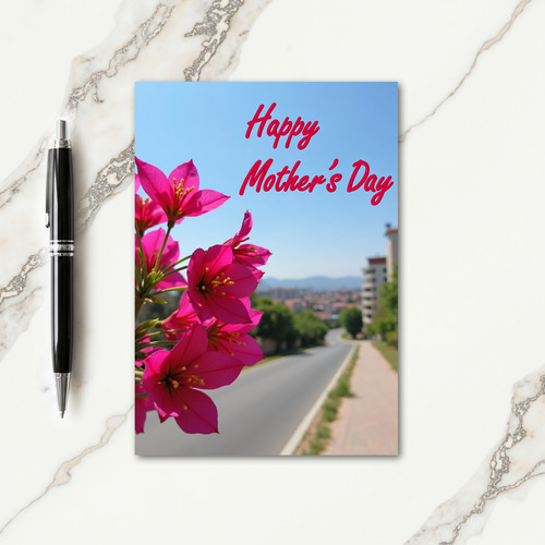 Fuchsia Floral Art Card