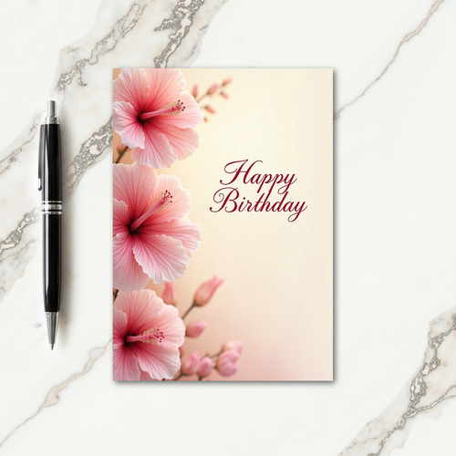 Fuchsia Floral Birthday Card