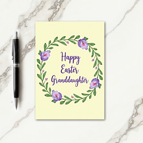 Fuchsia Floral Easter Granddaughter Card