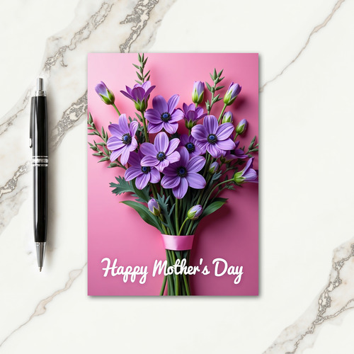 Fuchsia Floral Family Card