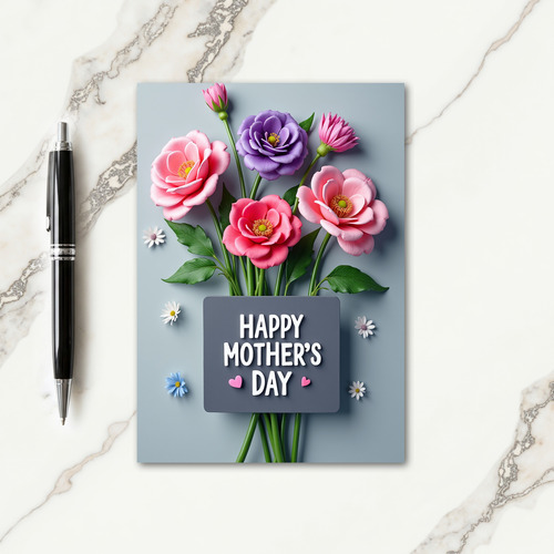 Fuchsia Floral Message Texture Card