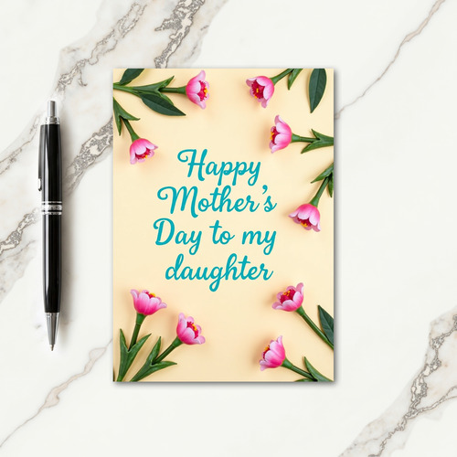 Fuchsia Floral Mother Daughter Card