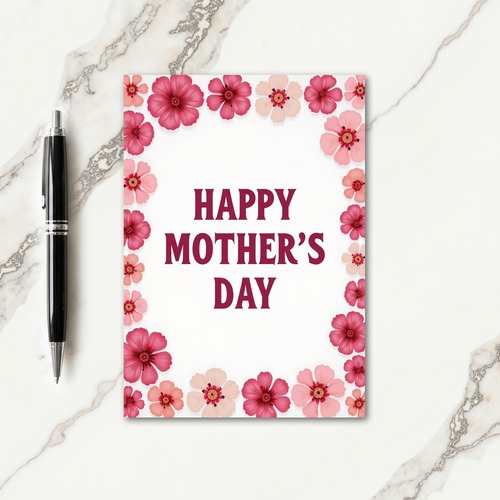 Fuchsia Floral Mothers Day Card
