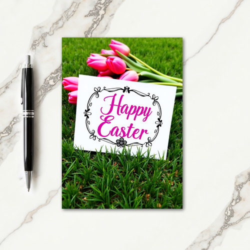 Fuchsia Floral Spring Card