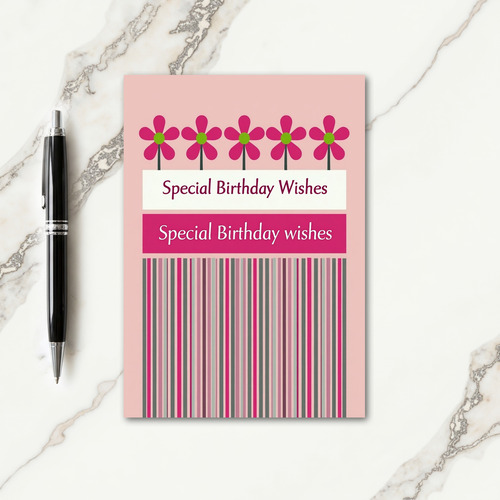 Fuchsia Flower Birthday Card