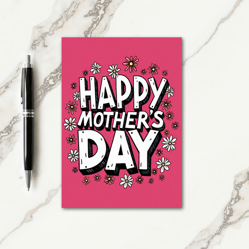 Fuchsia Happy Mothers Day Texture Card