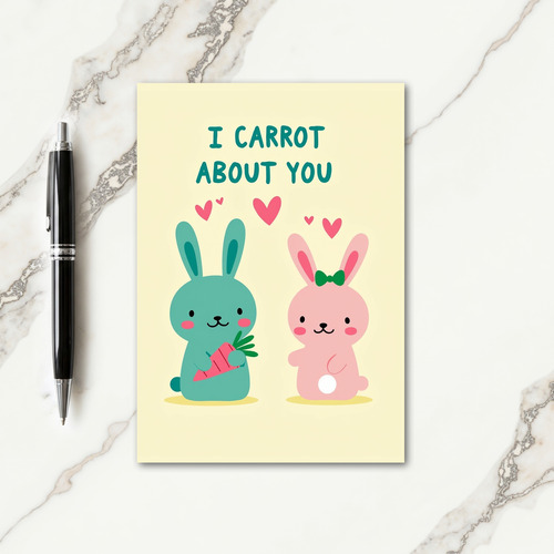 Fuchsia Heart Carrot About You Card