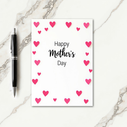Fuchsia Heart Mothers Day Card