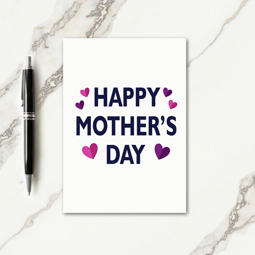 Fuchsia Hearts Mothers Day Card