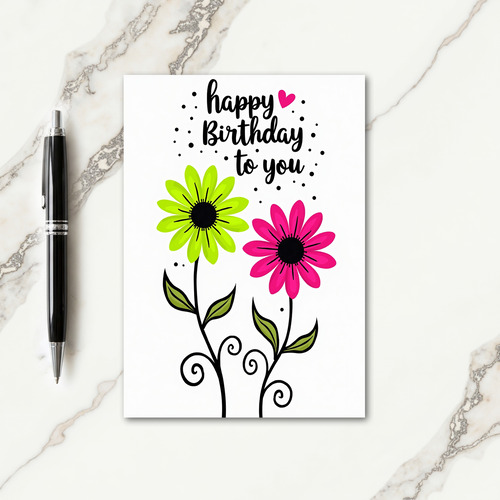 Fuchsia Lime Birthday Card