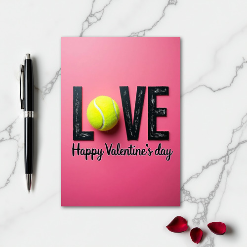 Fuchsia Love Tennis Valentines Card