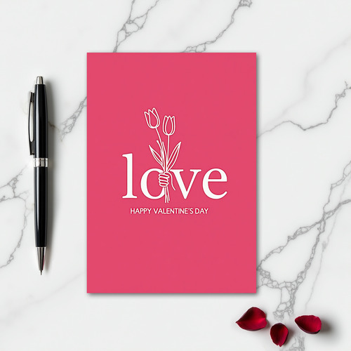 Fuchsia Love Tulip Art Card
