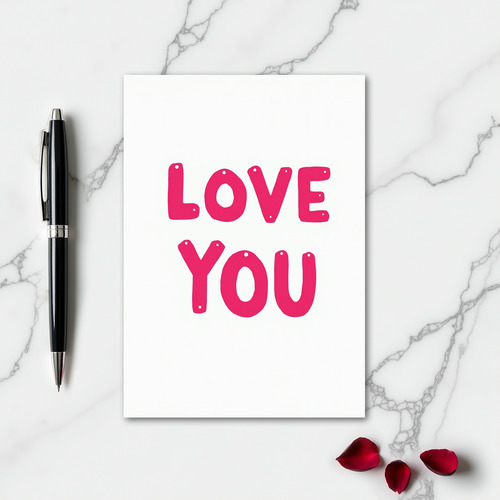 Fuchsia Love You Handmade Card