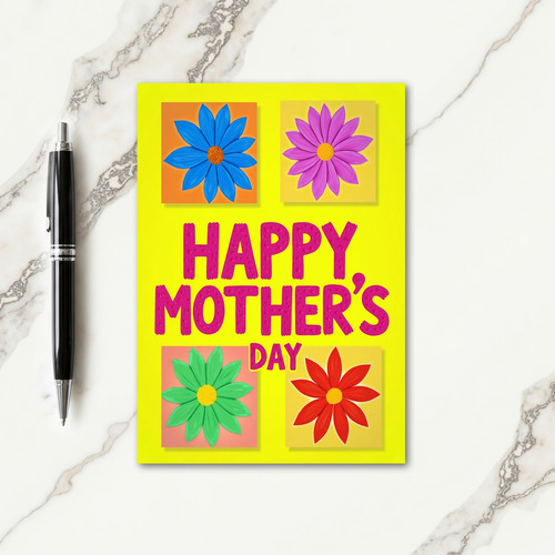 Fuchsia Mothers Day Floral Art Card