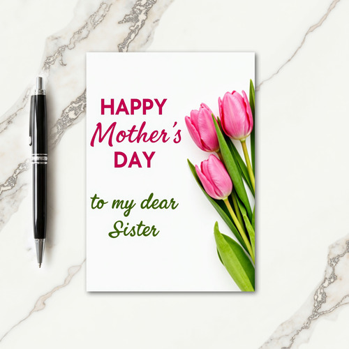 Fuchsia Mothers Day Sister Card