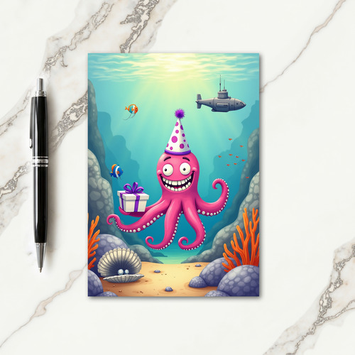 Fuchsia Ocean Birthday Card