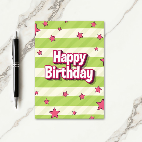Fuchsia Pattern Birthday Card