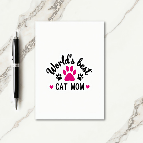 Fuchsia Paw Best Cat Mom Card